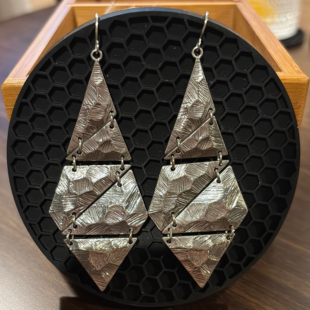 Geometric Silver Earrings